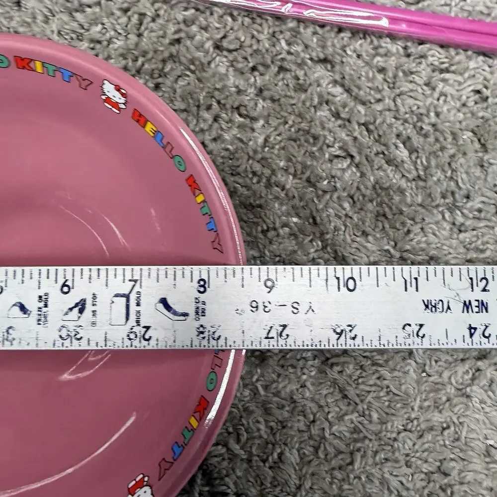 Sanrio Hello Kitty Polka Dot Wide 30 Oz Ramen Bowl with Chopsticks New